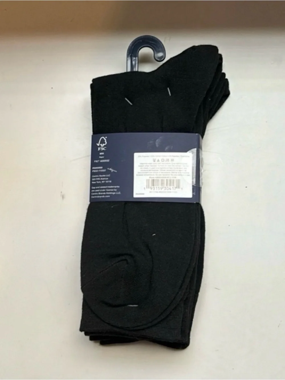 New Gap Socks Men’s 3 Pair Black Cotton Crews Business Casual Dress Preppy Socks